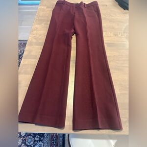 Ann Taylor Burgundy Wide-Leg Pants